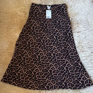 H&M Brown and Black A-Line Skirt